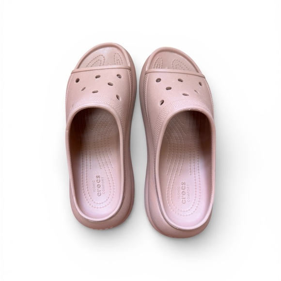 Crocs Classic Crush Platform Sandals M8 W10 Cork Comfort Lightweight Slides - Picture 3 of 4